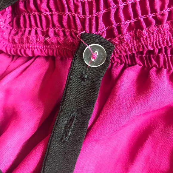 Magenta and teal color block dress with pockets - Picture 5 of 5